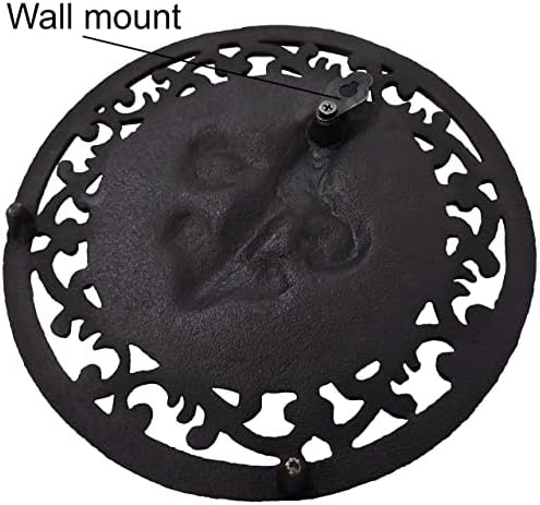 Лулу декор леано железо тркалезна флур де лис рамка за украсување на wallидови за дома или кујна, прекрасен сложена дизајн