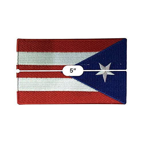 Општо знаме на Порто Рико, печ извезено железо на лепенка шива на националниот амблем мал