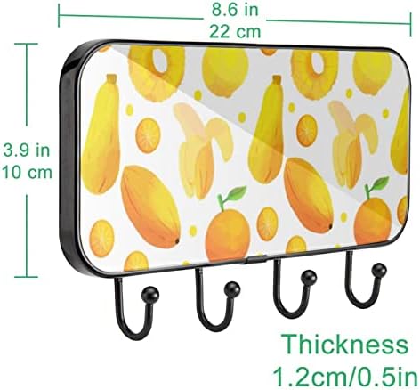 Овошје Банана Портокал Папаја Лимон Печатење Палто Решетката Ѕид Монтирање, Влезот Палто Решетката со 4 Кука За Капут Капа Пешкир Чанта Облека Бања Влезот Дневна С?