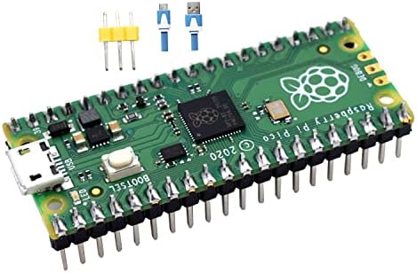 Adeept Raspberry Pi Pico со пред-лежерен заглавие и USB кабел, Micontroller Mini Development Board, заснована на чип на Raspberry Pi RP2040,