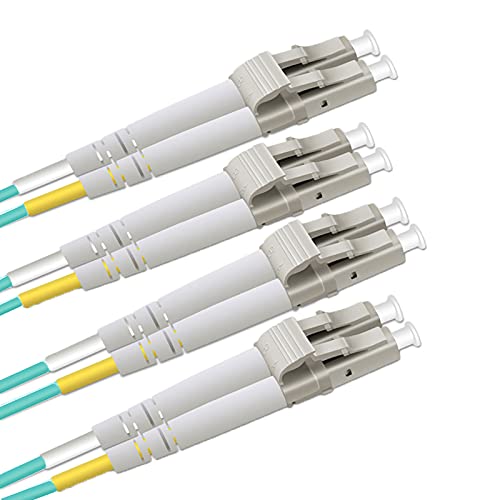 QSFPTEK OM3 LC до LC Fiber Patch Cable, 10 GB Duplex LC-LC 50/125UM мултимоден оптички кабел за влакна LSZH 1 метар-2 пакет