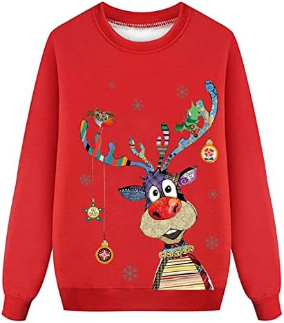 Двојки џемпери за појавување на џемпери Кошмар пред Божиќни долги ракави Графички џемпери Санта смешно семејство