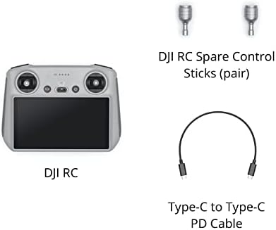 DJI RC-Далечински Управувач ЗА DJI Mini 3/DJI Mini 3 Pro/DJI Mavic 3 Класичен/DJI Mavic 3/DJI Mavic 3 Cine/DJI Air 2s, Лесно Тело, FHD Екран, 4hr Батерија, O3+ Пренос