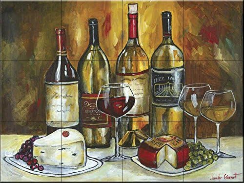 Фреска Од Керамички Плочки-Вино И Сирење-Од Џенифер Гарант