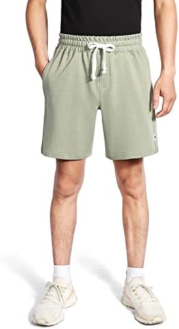 Nimenjoja Mens 7 Shorts Shorts Памук за вежбање Gogger Lounge Shorts со џебови со патенти