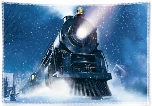 Turkio 10x8ftfabric Зимски ноќен воз фотографија за позадини без брчки, чуда за чуда, железничка поларна експресна позадина, снегулка