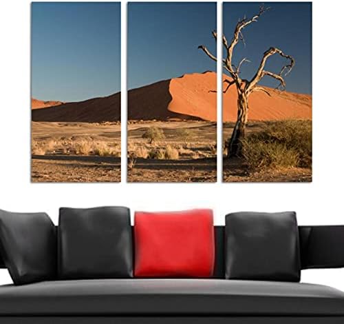 Wallидна уметност за дневна соба, пустинско дрво врамени декоративно масло за сликање поставени декоративни модерни уметнички дела подготвени