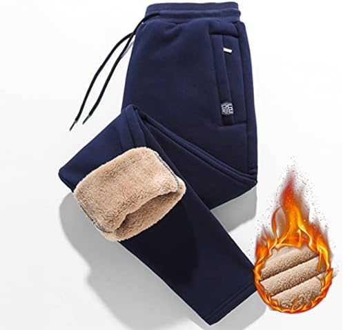 Менс волна џогер панталони џемпери со прилагодливи тренинзи за влечење, плус кадифе дебела голема големина панталони со права нога