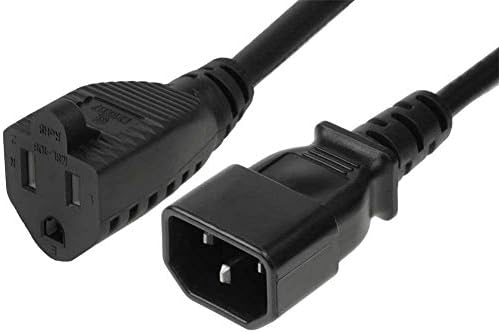 Адаптер за кабел за напојување Едрагон, црн, C14 до NEMA 5-15R, 10 засилувачи, 3 стапки - 5 пакувања