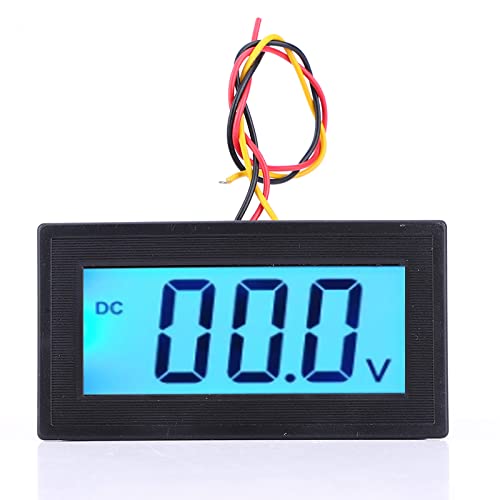 LCD DC Voltmeter, YB5135D Дигитален три монитор на напон на напон на напон на напон, LCD дисплеј со сино осветлување, водоотпорна школка