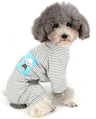 Зунеа мали кучиња пижами скокаат шарена кошула pjs облека со нозе мека памучна кутре облека миленичиња за спиење летни мачки комбинезони пижами за кучиња девојче мо