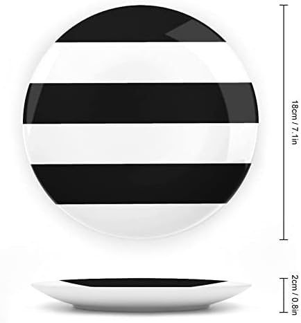 Црно бело straignt grid gram eramic декоративна плоча со приказ на штанд што виси прилагодена годишнина свадба празнични подароци