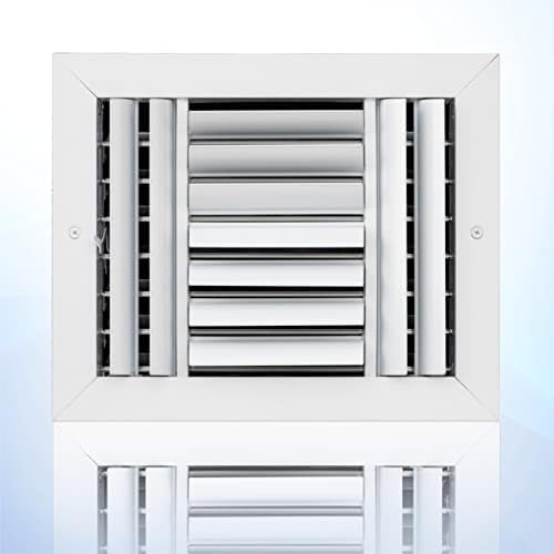 [10 x 8 дупка за канали] Покрив за отвор. 4 начин: алуминиумско закривено сечило прилагодување на снабдувањето со воздух HVAC таванот дифузер. со мулти-штер-паралелен амо