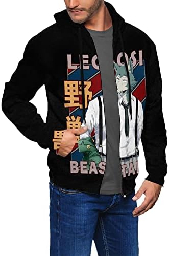 Панкооклуб аниме манга astвери целосна поштенска качулка Менс -машка лежерна врвови мода со долги ракави џемпери пулвер качулка