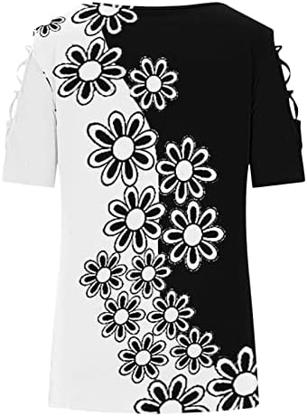 Лабава кратка ракав Туника врвови печатени врвови за тренингот класичен o врат блуза кошули летни врвови за жени слатки врвови маички