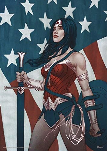 Comics MightyPrint DC - Conder Woman - Колаж за стрипови во правда - издржлив 17 ”x 24 wallидна уметност - не е направена од хартија