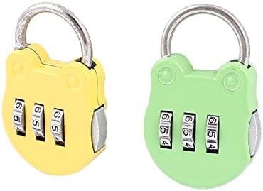 Аексит чанта во форма на чанти и HASPS 0-9 Комбинирано комбинирано заклучување на брава, жолт комбинација, собрани зелени 2 парчиња