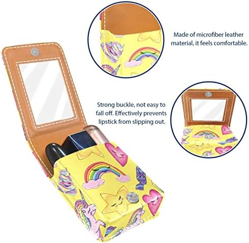 Еднорог Виножито Ѕвезди Бонбони Кармин Торбичка Со Огледало Кармин Носителот За Чанта Мини Козметичка Торба