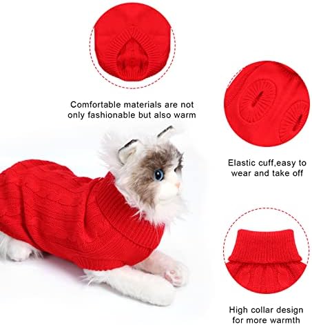 Зимски топол џемпер за миленичиња, облека со меки кучиња палто џемпери класични џемпери од слама јаже за средни кучиња мачка подарок маче облека