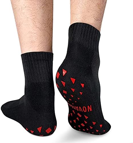 Новајард не лизгачки чорапи со перничето анти -лизгање јога пилатес чорапи за мажи жени болнички влечки чорапи 4pair