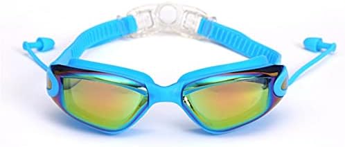 Јалан професионалциликон очила за пливање очила со ушни приклучоци и нос клип електро -плоча црна/сива/сина боја