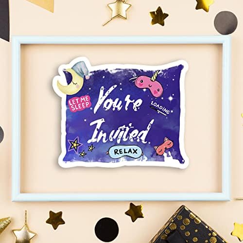 Забава за спиење starвездена небесна перница во облик Пополнете покани за бебиња туш или роденденска забава Покани картички со пликови