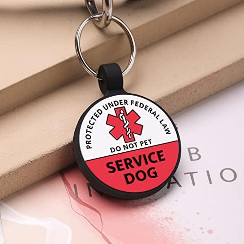 MyLuckyTag Service Dog Tag, QR Code Silicone Pet ID Tag Tag Tag Tag, Online Pet Pley Profile, Email Alert Alert Email, Digital Tem, Tigth Tag,