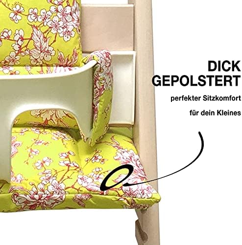 Блаузберг Бебе Обложени Перница Во Собата За Трип Трап Висок Стол На Стокке-Цреша Цвет Жолта Розова- Направени Во Германија