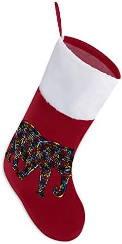 Свесност за аутизам, слон Божиќно порибување Божиќни чорапи, торбичка куќа семејство Божиќ декор
