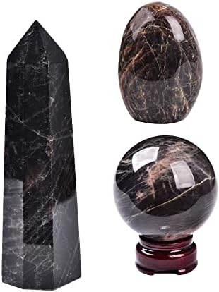 Амојстон Црна Месечината Топката &засилувач; Природни Црна Шестоаголна Стапче &засилувач; Месечината Декоративен Камен Плоча