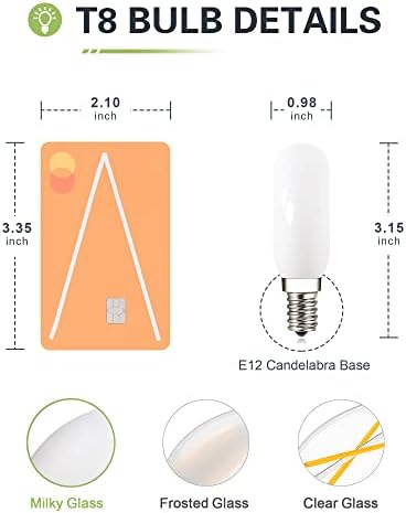 Lumilect Dimmable T6 LED Сијалица 25w Еквивалентна Канделабра LED 3000K Млечни 200lm 2W T25 E12 Edison Светилки 6Pack