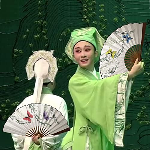 Нова голема вентилатор за танцување со свила различна шема и двете страни кинески преклопни декоративни вентилатори со висока масло од бамбус