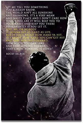 Роки Балбоа Мотивациски цитат за филм Постер Декоративна wallидна уметност бокс инспиративни цитати надеж отпечатоци уметнички