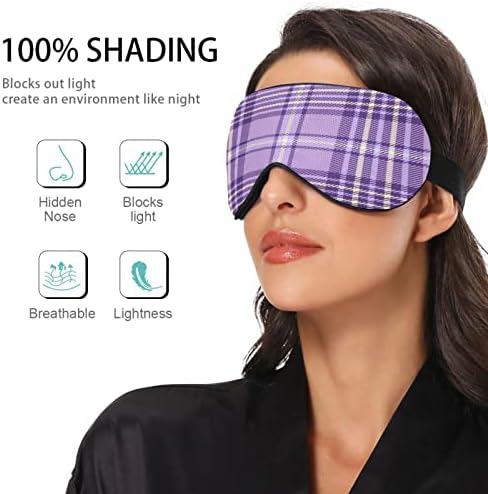 Xigua Purple Square Sleepe Eyes Mask со прилагодлива лента, дише затемнување удобно спиење за очи за мажи и жени161