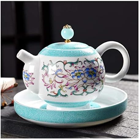 Имајзабавен Чајник Чајник Чајник Со Цедалка Цвет Чајник Керамички Тенџере Со Пастелна Боја Чај Сет Чај Со Филтер Црн Чај Едно Тенџере Е360мл