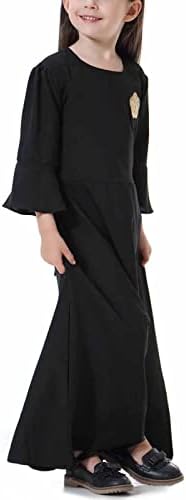 Мали Девојчиња Деца Одблесок Макси Фустан Со Долги Ракави Муслиманска Абаја Наметка Обичен Едноставен Модерен Секојдневен Фустан Во Исламски