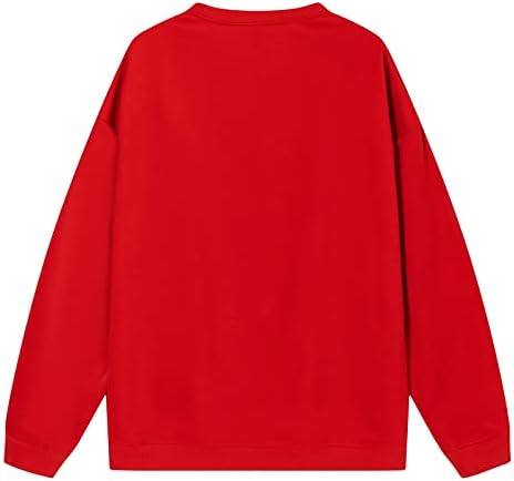Долги џемпери за жени Среќни Божиќни топли кошули опремени атлетски смешни кошули за благодарници за жени