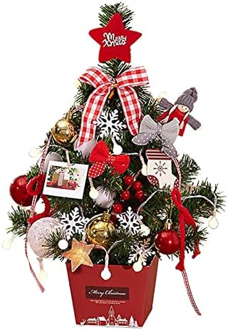 Божиќни украси Божиќни украси Дома Декор Најдобри Божиќни украси Божиќни украси 2021 Мини новогодишно дрво Поставете десктоп украси за новогодишна елка со светла п?