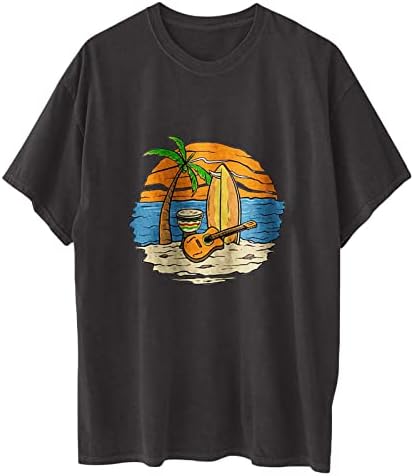 Графичка врвна маица за дами есен лето облека со краток ракав памук екипаж на плажа салон I3 i3