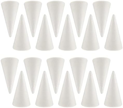 Косилки 30 парчиња конус во форма на конус стиропор занает за DIY рачно изработена забава за дома, 2,68 x 0,91 инчи/42)