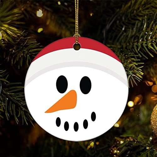 Божиќни украси за чување слатко снешко лице керамички украси подароци украси зимска елка виси украси сувенири за одмор
