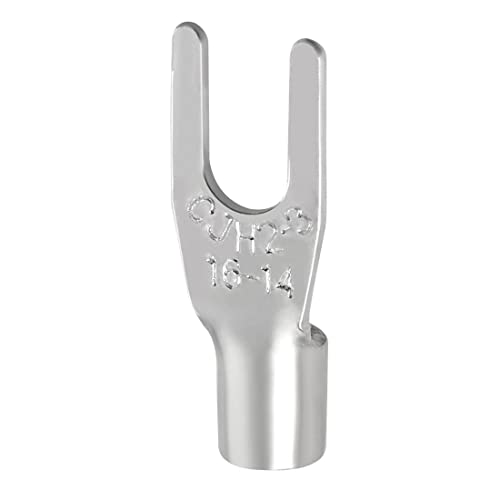 Uxcell 200x вилушка тип на бакар не-изолирани терминали на лопата SNB2-3, големина на жица 16-14, големина на 4 обетки