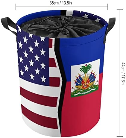 Знамето На Сад И Хаити Ја Попречува Корпата За Перење Алишта За Складирање На Врвки Голема Кошница За Организатор На Играчки