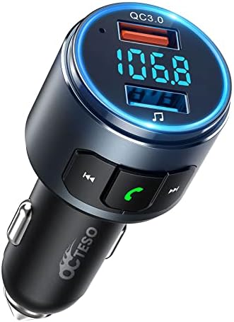Октезо Надграден V5. 0 FM Bluetooth Предавател Автомобил, QC3. 0 &засилувач; LED Позадинско Осветлување Безжичен Bluetooth Fm