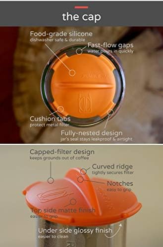 Rumble Jar - следен генерал ладен производител на кафе за asonидарски тегли - 200 микрони филтер е идеален за груби основи и посилно кафе - самостоен филтер