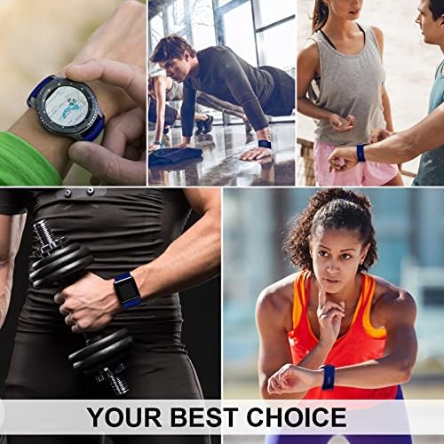 Cobee Silicone Watch Bands - Брзо издание - Заменска лента за часовници, водоотпорен универзален часовник со сребрена тока за мажи жени компатибилни со Smart/Sport Watch Straps