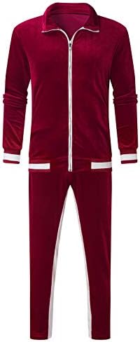 Патеки од костуми од gentletlemen Style Casual Winter Mani's Blood Blood Velvet Sportswear Suit Lapel Men Suits & Setts