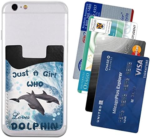 Gagaduck dolphin лепило телефонски џеб мобилен телефон стап на картички држач за лична карта на ракав, компатибилен со повеќето паметни телефони
