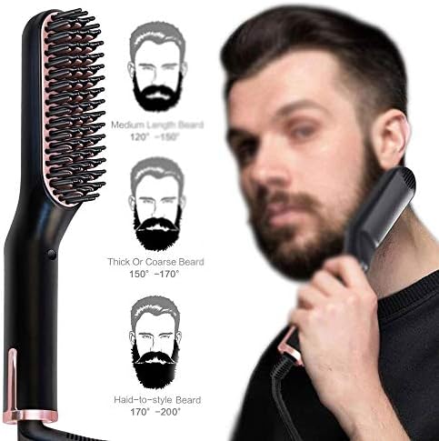 Houkai Hair Streaterer измама четка керамички греење чешел мажи брада исправи електрична четка чешер чешла чешел коса зацрвстувањето