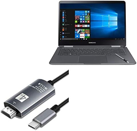 BoxWave Кабел Компатибилен Со Samsung Лаптоп 9 Pro 15-SmartDisplay Кабел-USB Тип-C ДО HDMI, USB C/HDMI Кабел За Samsung Лаптоп 9 Pro 15-Авион Црна